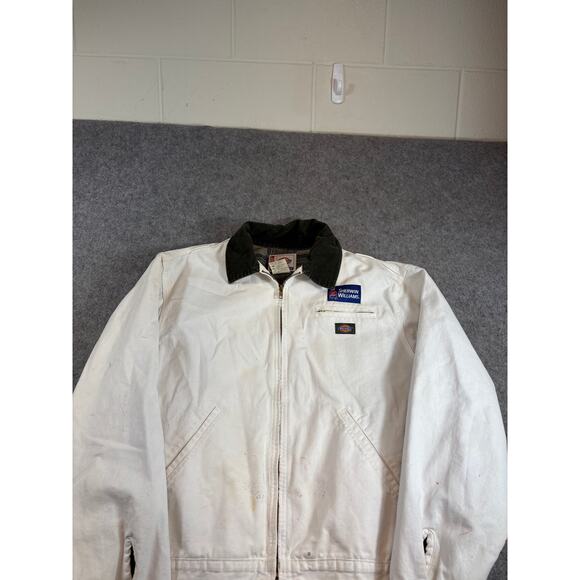 Dickies Detroit Jacket Mens Large White Sherwin Williams Patch Boxy Fit Workwear - Picture 2 of 9